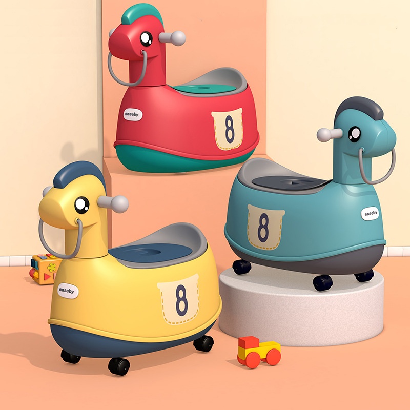 Toddler Potty Training Seat - Inodoro Multifuncional para Niños con Ruedas